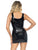 Vinyl Plunging Lace Up Mini Dress