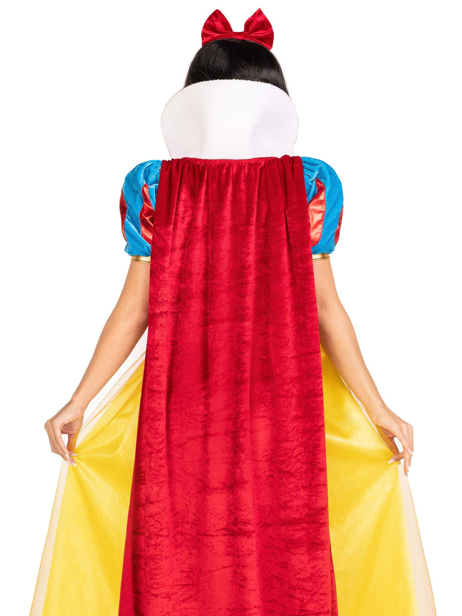 Snow White Costume for Women,Adults Princess Snow White Dress with  Headband, Halloween Costume Dress Up Outfit