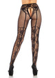 Lacey Suspender Crotchless Tights
