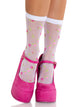 Rosette Sheer Crew Socks