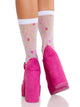 Rosette Sheer Crew Socks