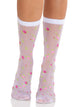 Rosette Sheer Crew Socks