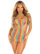 Technicolor Dream Rainbow Mini Dress