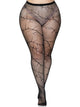 Plus Cracked Fishnet Tights