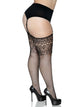 Adeline Plus Lace Top Fishnet Stockings