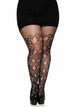 Drew Plus Floral Vine Fishnet Tights