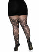 Drew Plus Floral Vine Fishnet Tights