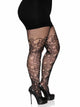 Drew Plus Floral Vine Fishnet Tights