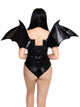 Wet Look Strapless Bat Wings