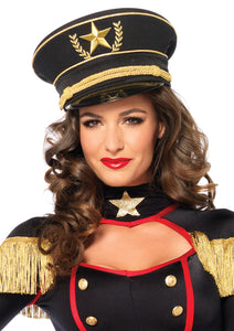 Gold and Black Military Officer Costume Hat
