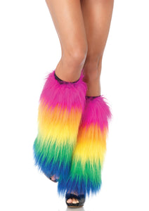 Kat Furry Rainbow Leg Warmers