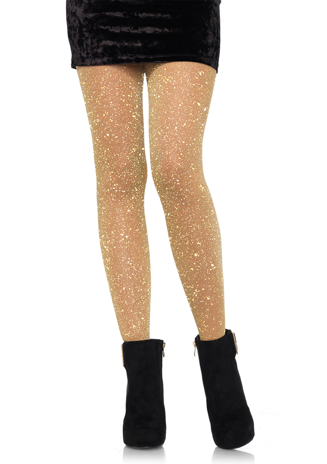 Glittery Gold Painted Stripe Leggings
