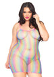 Rainbow Fishnet Dress