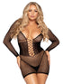 Net Long Sleeve Mini Dress