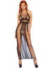 Fishnet Backless Halter Dress