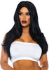27" Long Wavy Center Part Black Wig