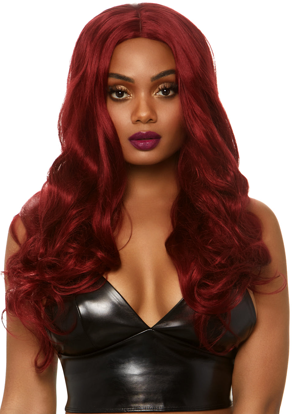 27" Long Wavy Center Part Black Wig
